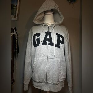 GAP Light Gray Hoodie with Black Logo